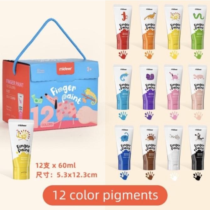

Mideer Finger Paint 12 Colours Washable Cat Air Mainan Edukasi Anak
