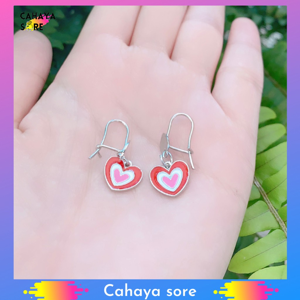 Anting Xuping Silver Anting Anak Model Clip Love AA06