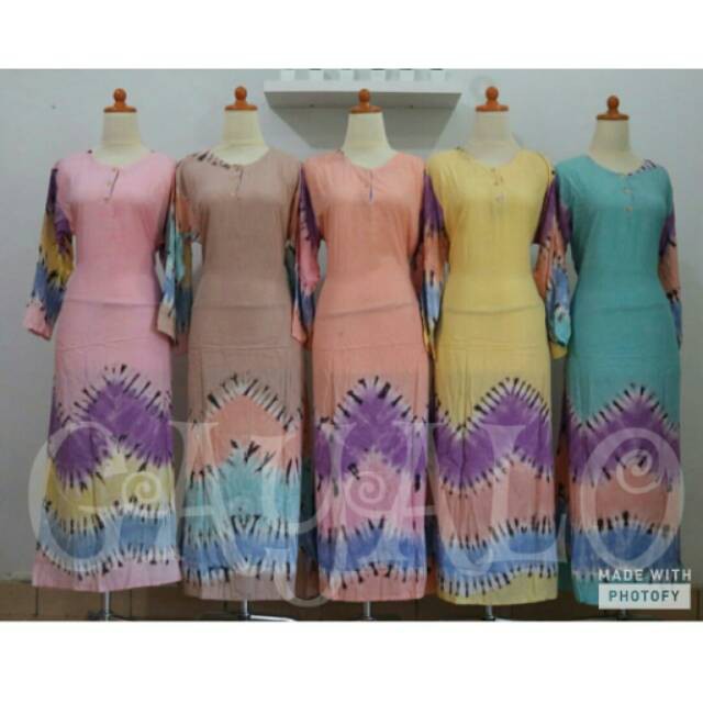 Longdress pelangi grosir baju tidur lengan panjang daster murah wanitaasli pekalongan