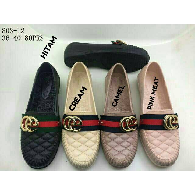 Flat Shoes  Gucci  Jelly Sepatu Gucci  WANITA IMPORT 