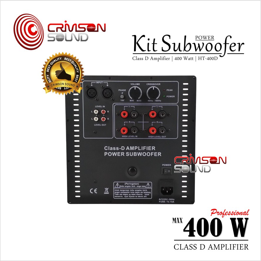 POWER KIT SUBWOOFER AKTIF 400 Watt Class D HT-400D