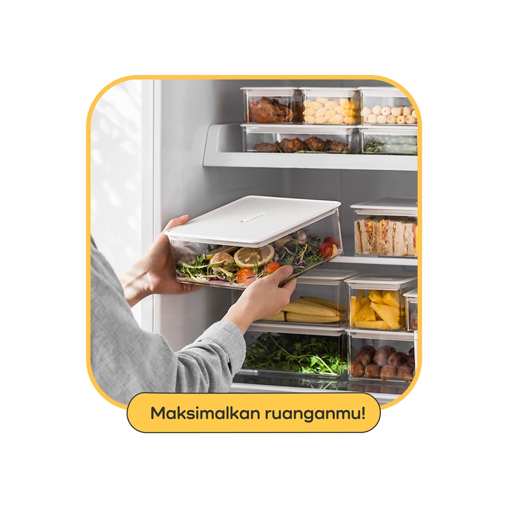 【IKONE】KOMO Kotak Penyimpanan Makanan Kulkas Storage Box Food Container PET Fridge Organizer Box Toples Makanan Sayur