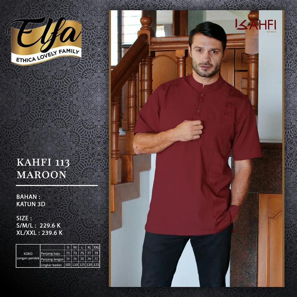 BAJU KOKO ETHICA KAHFI 113 MAROON
