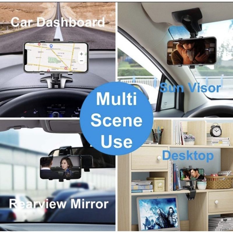 Holder Handphone Mobil Jepit Dasboard 360 Derajat K558 Holder Stand