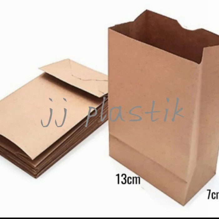 

✨ BISA COD ✨ Paper Bag Kertas Coklat Tebal Kantong Kemasan Wadah Makanan isi 50pcs