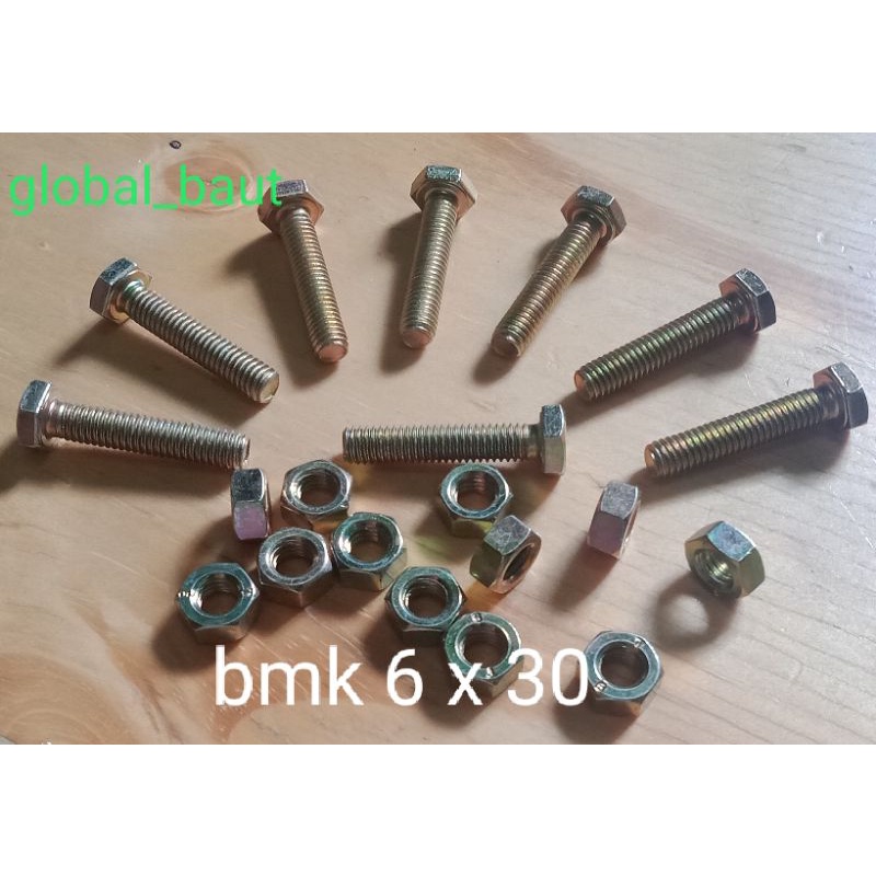 baut  mur 6mm x 30mm kunci 10mm (10 pcs)