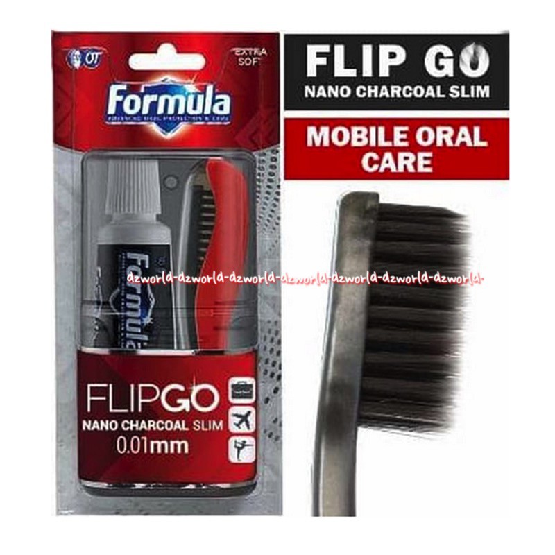 Formula FlipGo Toothbrush Travelling Odol Sikat Gigi Lipat Travel 1set Flip Go Flip &amp; Go Tooth Brush Travel Dengan Kotak Sikat Gigi Pasta Gigi