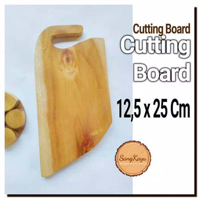 Wooden Cutting Board 15x25 Talenan kayu unik Rustic chopping board