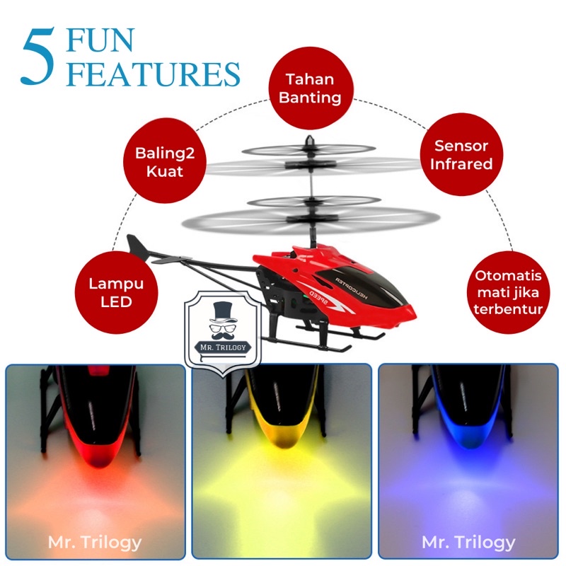 Aircraft Helikopter Remote Control Kado Flying Plane Mainan Anak Laki Laki Seru Teknologi Kekinian