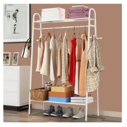 Rak Gantungan Baju Serbaguna Rak Standing 4 Hook Hanger Rack