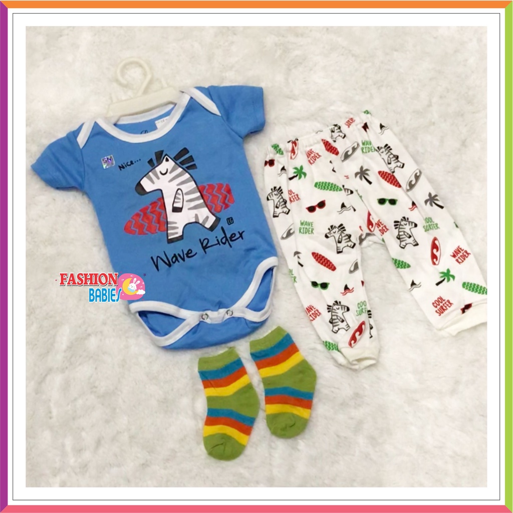 ❤ Fashionbabies ❤ SET JUMPER LEGGING KAOSKAKI 3IN1 / SET NEWBORN / BABY GIFTSET / LITTLE GENTLEMEN