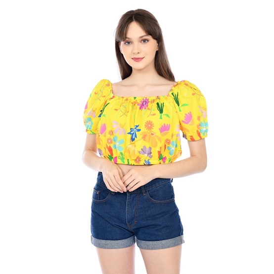Crop Top Flower Icon - Yellow