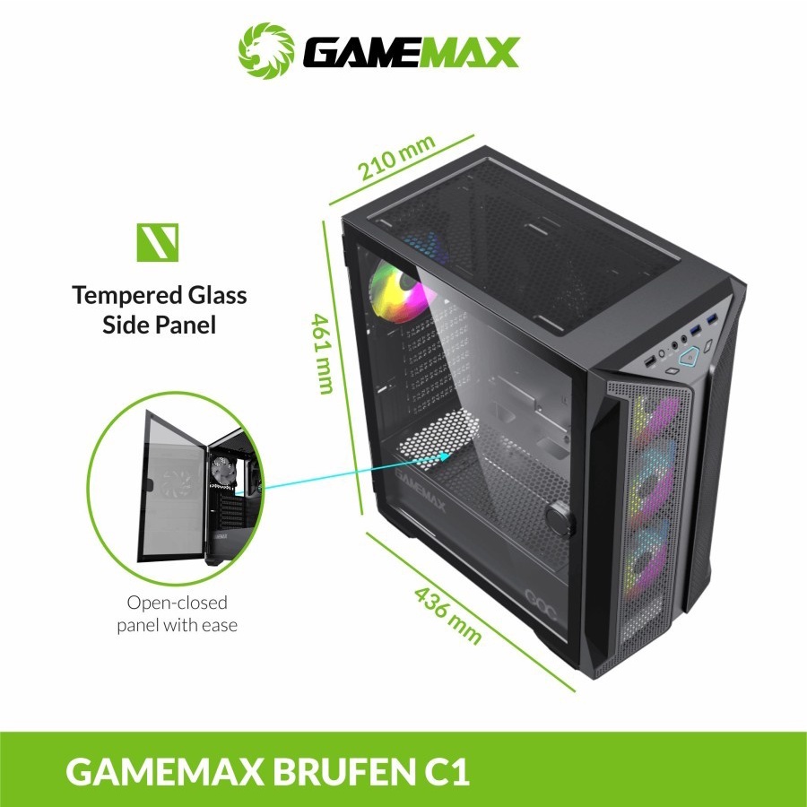 Casing Komputer Gamemax Brufen C1 Cooling and Overcloking with PWM