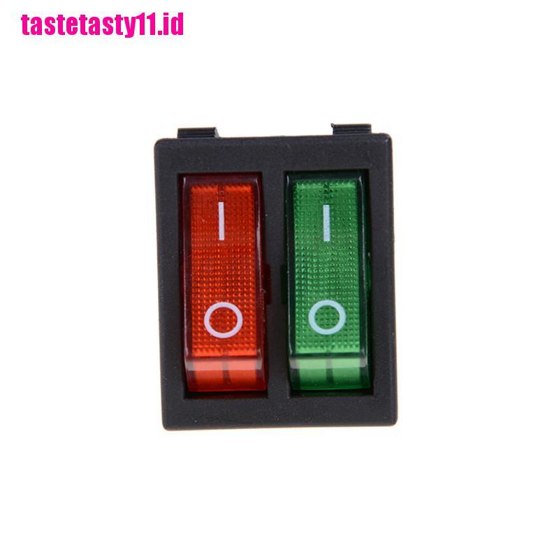 Saklar On / Off SPST Ganda 6 Pin 16A 250V AC 20A Warna Merah Hijau Untuk Perahu