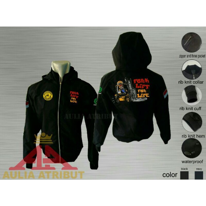 jaket hoodie forklift anti air