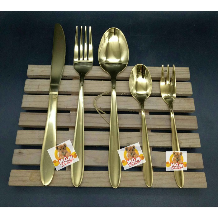 Pisau Makan Gold Pisau emas HOTEL Stainless Steel 18-10 emas