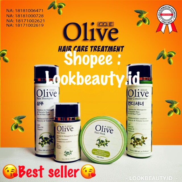 PAKET OLIVE COE syb- BMKS OLIVE SAMPO - OLIVE CONDI - OLIVE HAIR TONIC - OLIVE HAIR MASK- SERUM SYB