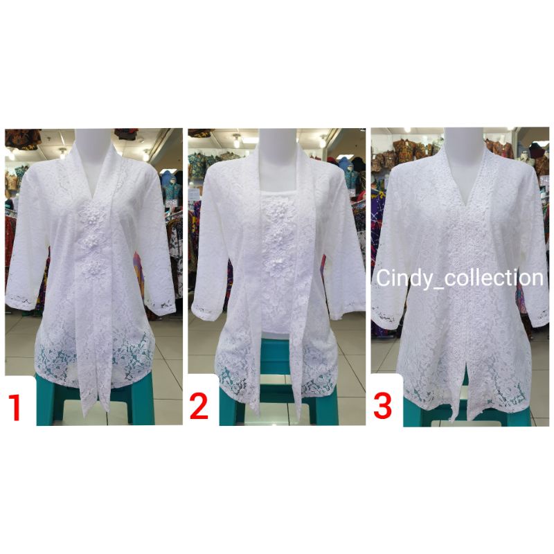 ATASAN BRUKAT PUTIH BORDIR BLUS BRUKAT BROKAT ATASAN KEBAYA TERBARU CEWEK WANITA ATASAN BRUKAT HITAM