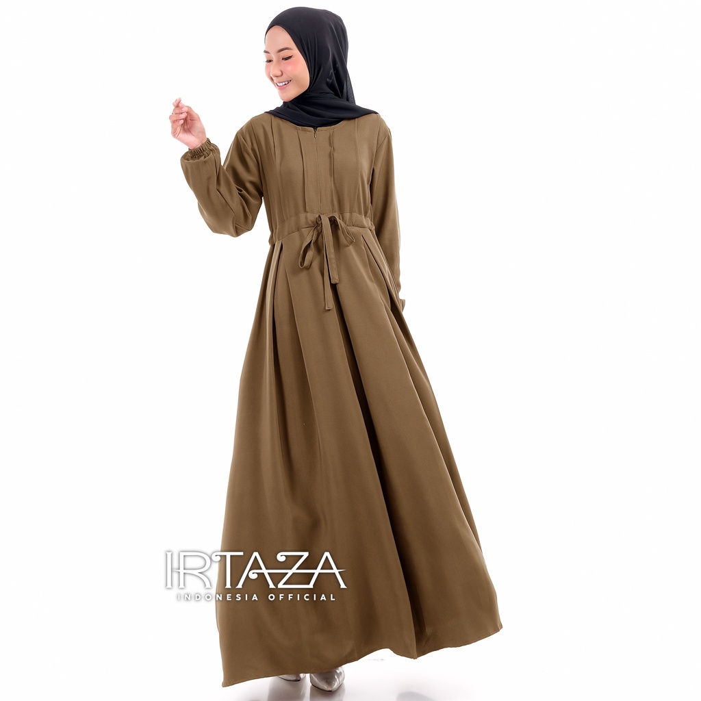 Gamis Polos Melia Dress Original Shakila Import-Gamis Khaki