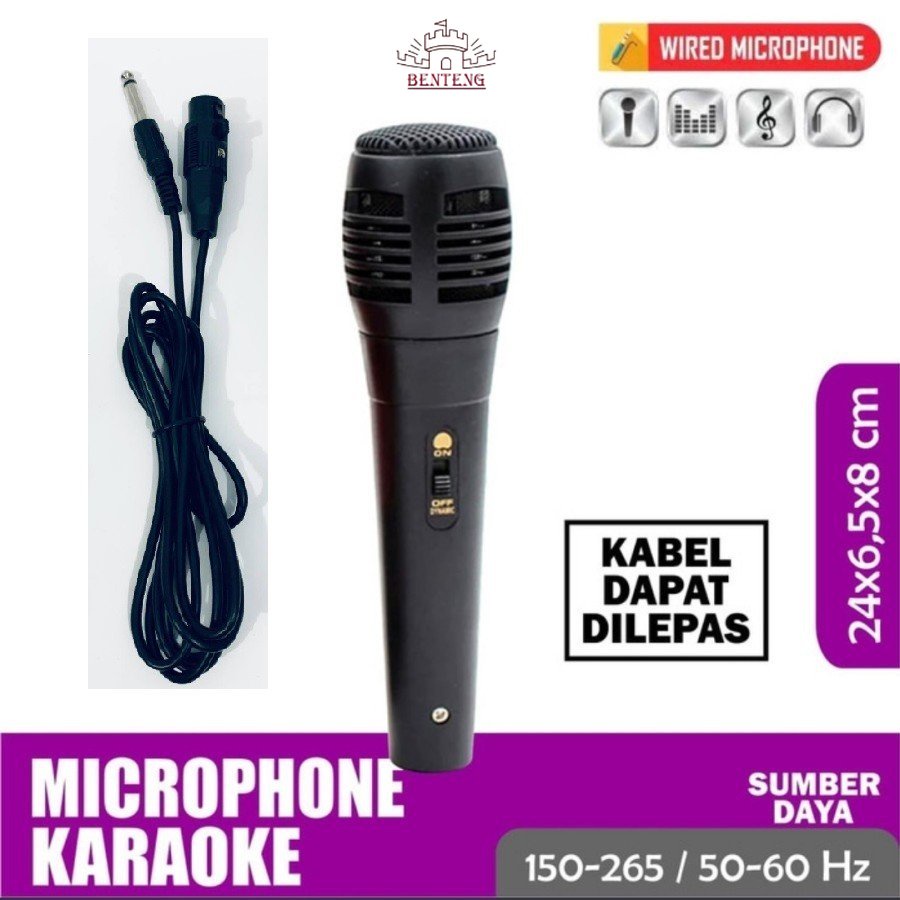 MK02- Mic Kabel Jack Colokan Besar Microphone Karaoke