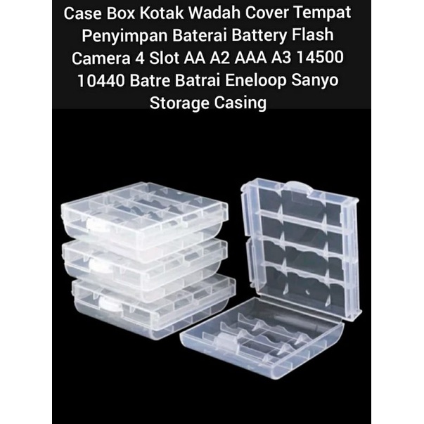 Case Box Kotak Wadah Cover Tempat Penyimpan Baterai Battery Flash Camera 4 Slot AA A2 AAA A3 14500 1