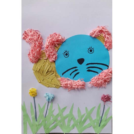 kolase kertas kolase hewan mozaik kertas montase DIY kolase