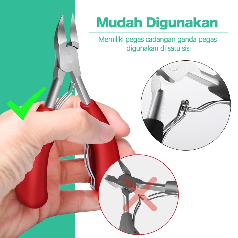 Gunting Kuku Miring Anti Cantengan Pemotong Kuku Miring Jempol Kaki Stainles Steel