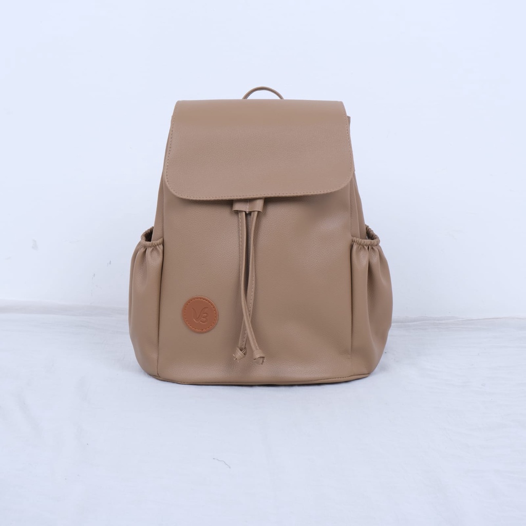 Tas Ransel Wanita - Tas Milea Wanita - Cream, Hitam, Abu, & Pink, Theree braveshop-Hilda Mocca