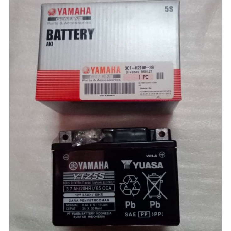 Aki Battery Asli Yamaha 3C1-H2100-30 YTZ5S