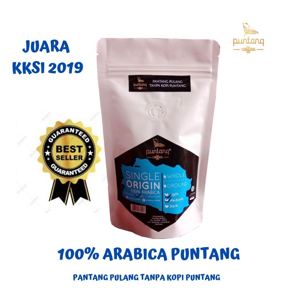 

Kopi Hitam Asli Arabika bubuk/biji Puntang Coffee isi 200g