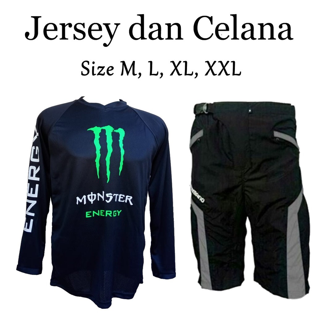  Baju  Jersey  Sepeda  Plus Celana Sepeda  Padding Shopee 