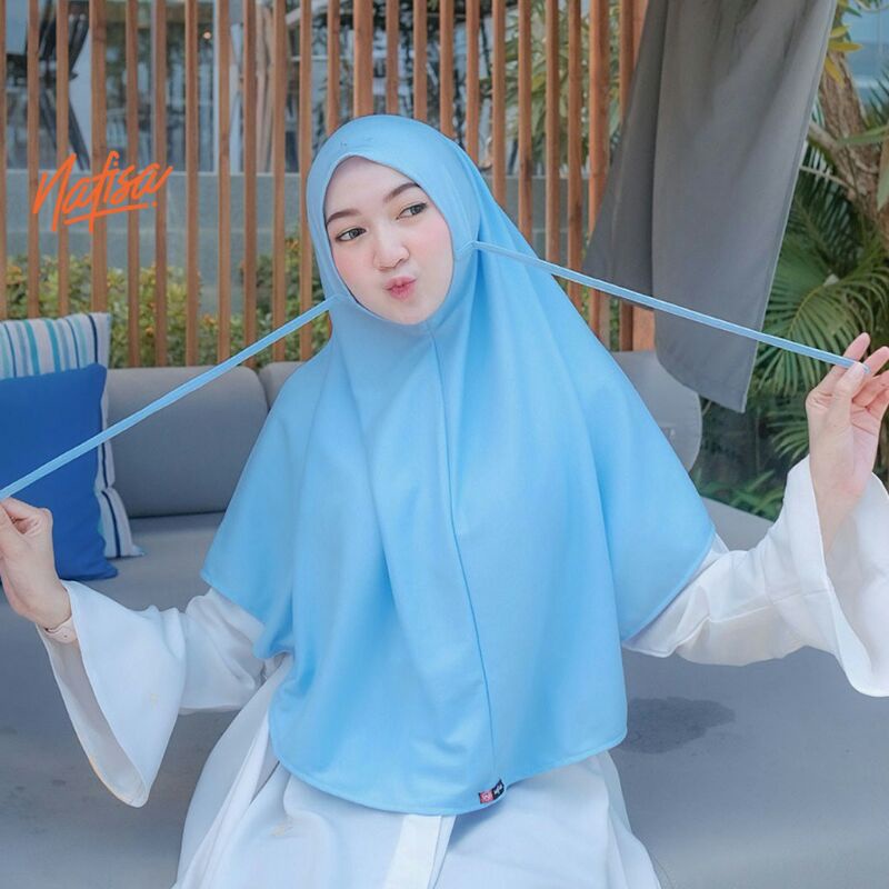 Nafisa Hijab At Home - Kerudung Instan Tali - Jilbab Khimar Kaos Non Pet