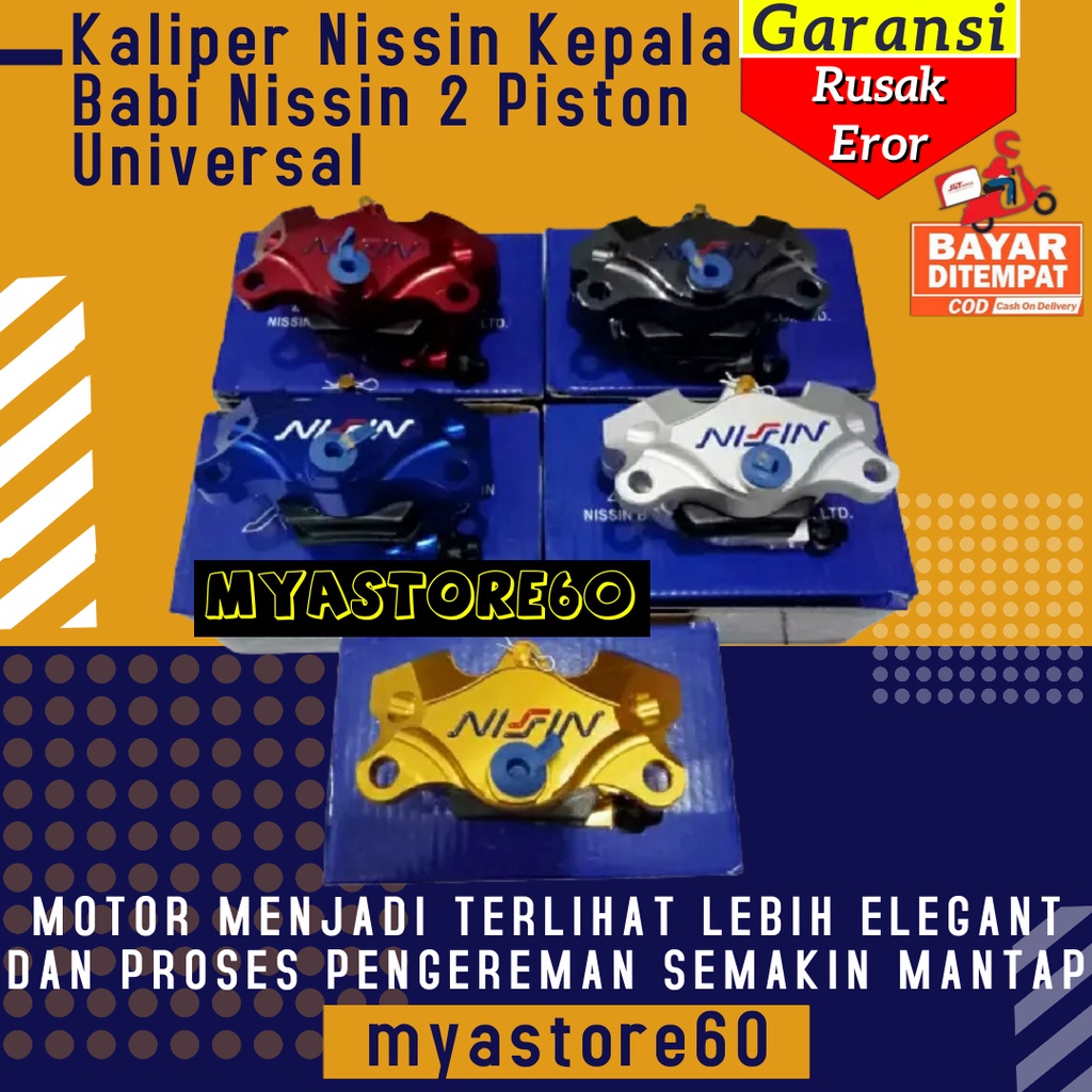 Kaliper Caliper Nissin Kepala Babi Nissin 2 Piston Universal Bisa Untuk Semua Jenis Motor