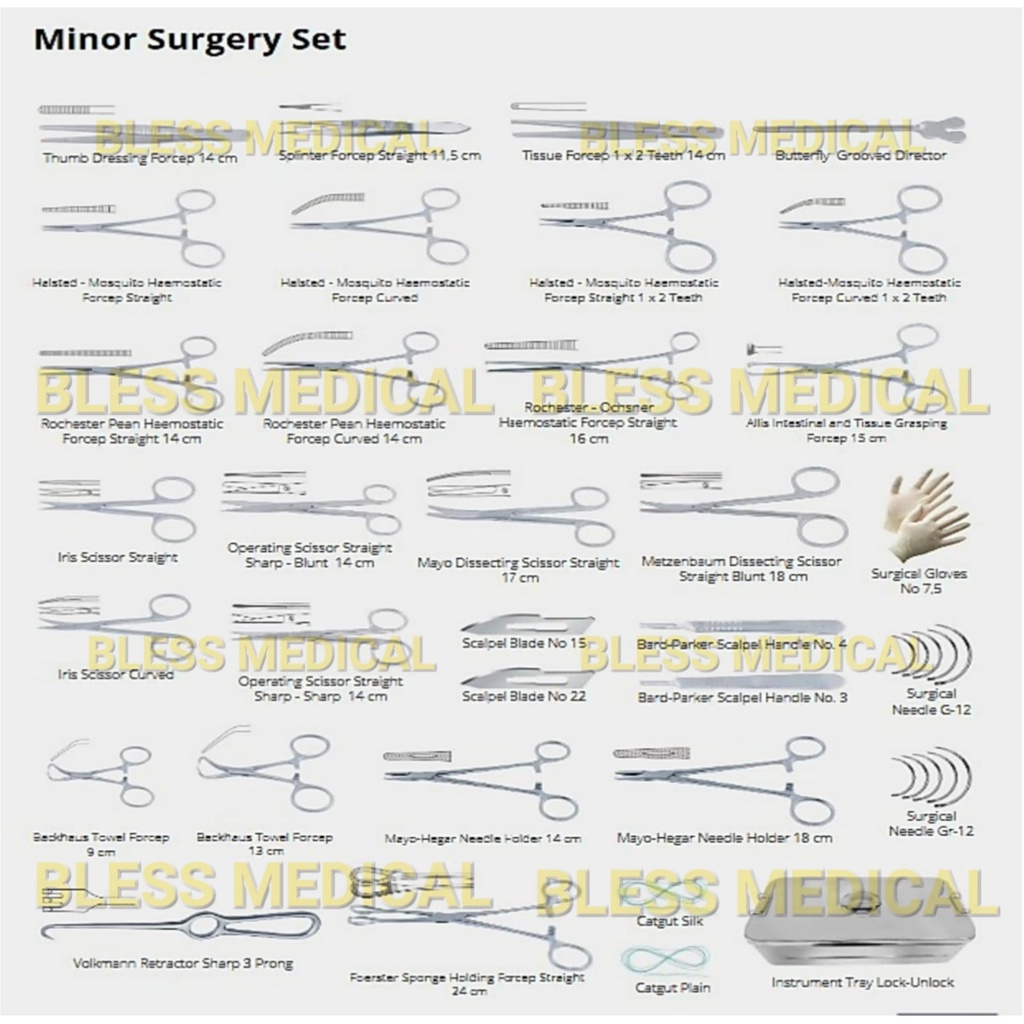 Minor Surgery Set of 34 Items Original