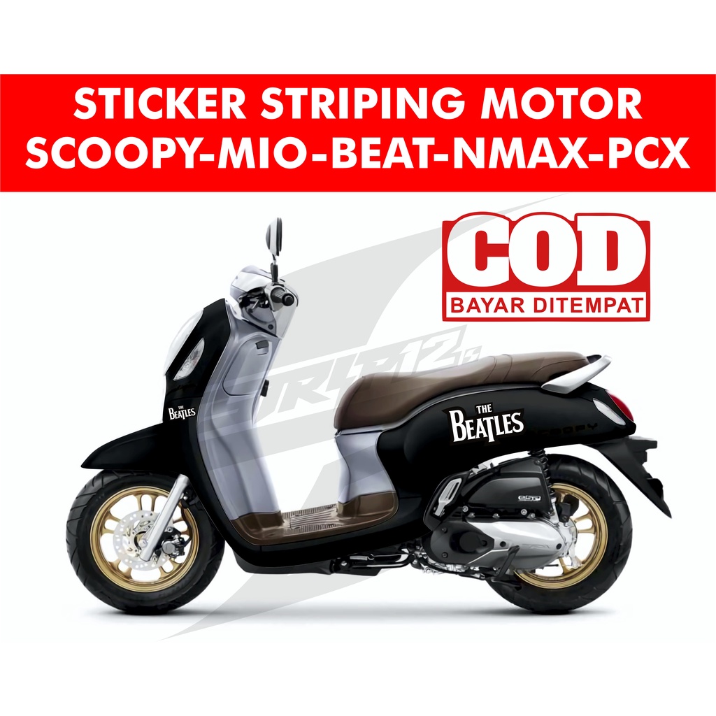 STICKER CUTTING STRIPING MOTOR BAND THE BEATLES SCOOPY GENIO BEAT VESPA DLL