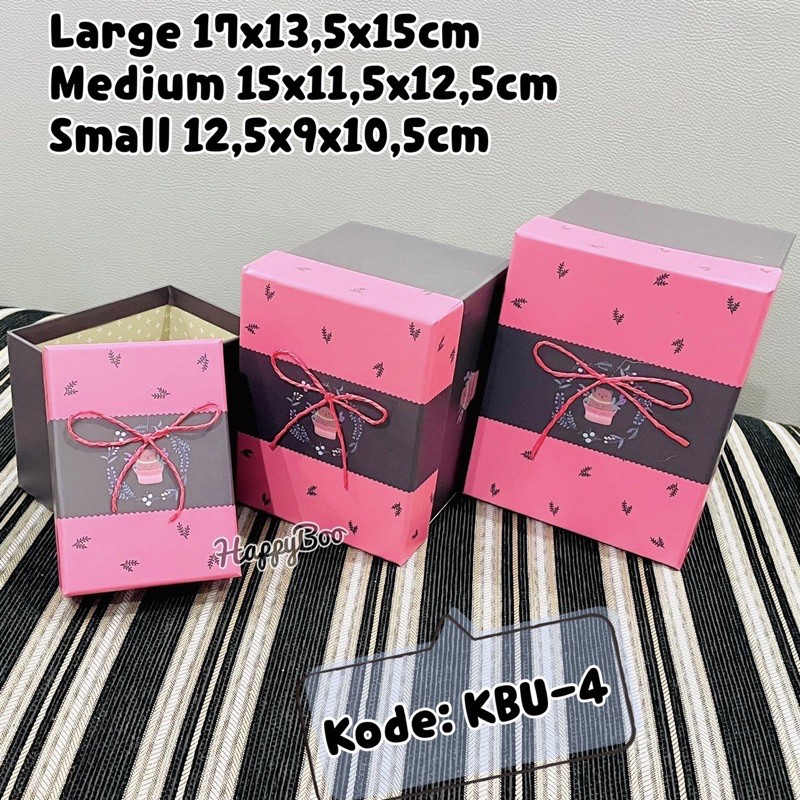 gift box kado kotak kado hampers set 3 susun / satuan large medium small kecil sedang besar kbu4