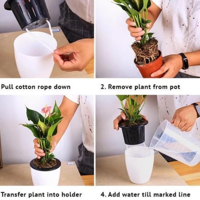 ￣ 0L POT TANAMAN OTOMATIS / LARGE / SELF WATERING POT / HIDROPONIK WICK _