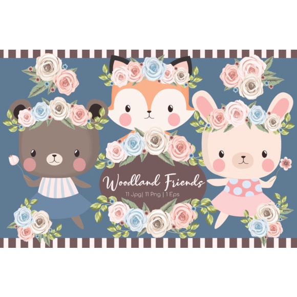 Woodland Friends Clipart Set