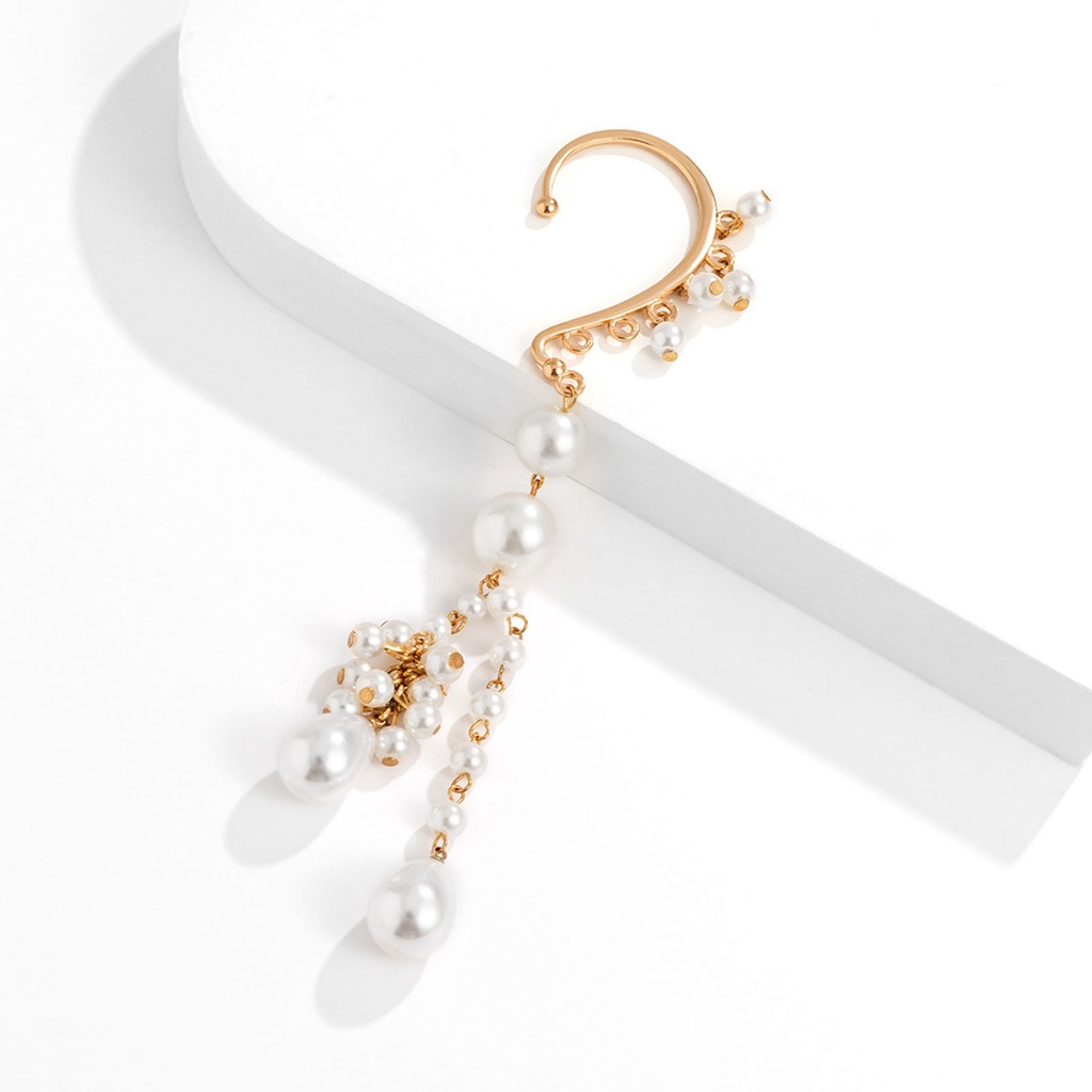 Hu Hu Hu Hu Hu Alat Bantu Pasang Kacamata♡ 1 Pc Anting Klip Rumbai Panjang Aksen Mutiara Imitasi Untuk Pernikahan