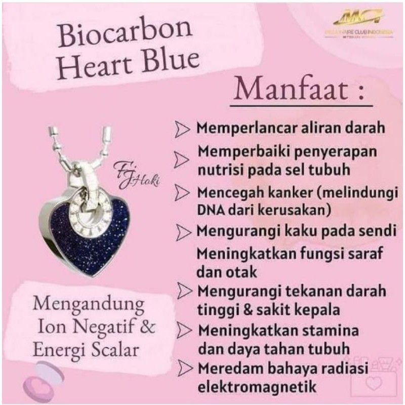 Kalung pendant MCI Heart Blue