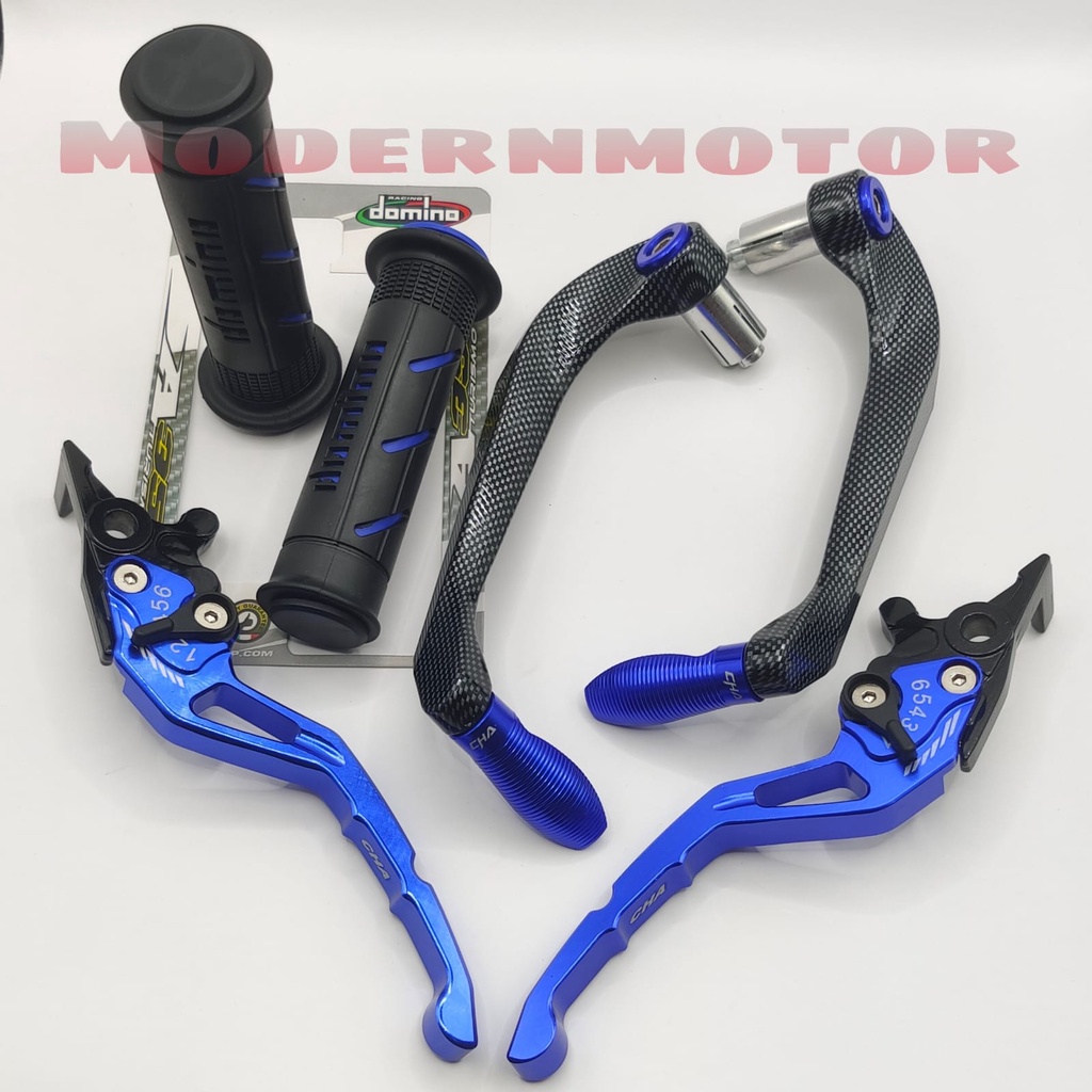 [HEMAT 3in1] Proguard Carbon Sabit + Handgrip Domino + Jalu as + Handle Variasi CNC Nmax PCX Aerox Vixion Beat Mio Vario Tiger Mx Lexi Vario150 CBR R15 v3 Fu Mio j Rx king ADV Freego