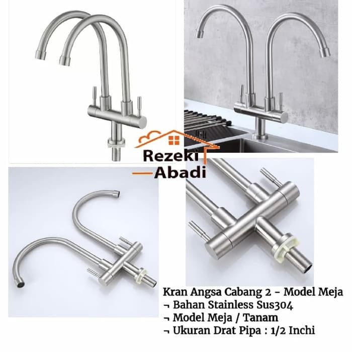 Kran Sink Double / Kran Angsa Meja / Kran Cuci Piring