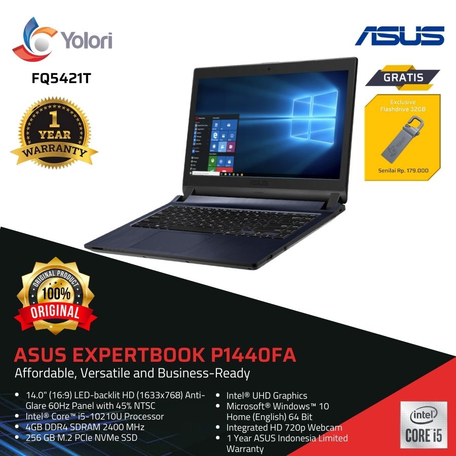 ASUS ExpertBook P1440FA-FQ5421T i5-10210U 4GB 256GB Intel UHD Windows 10