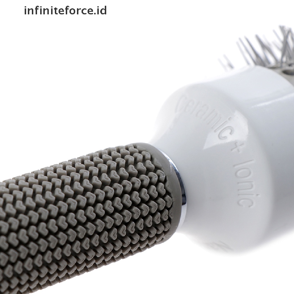 (Infiniteforce.Id) Sisir Thermal Ionik Profesional Bentuk Bulat Bahan Keramik