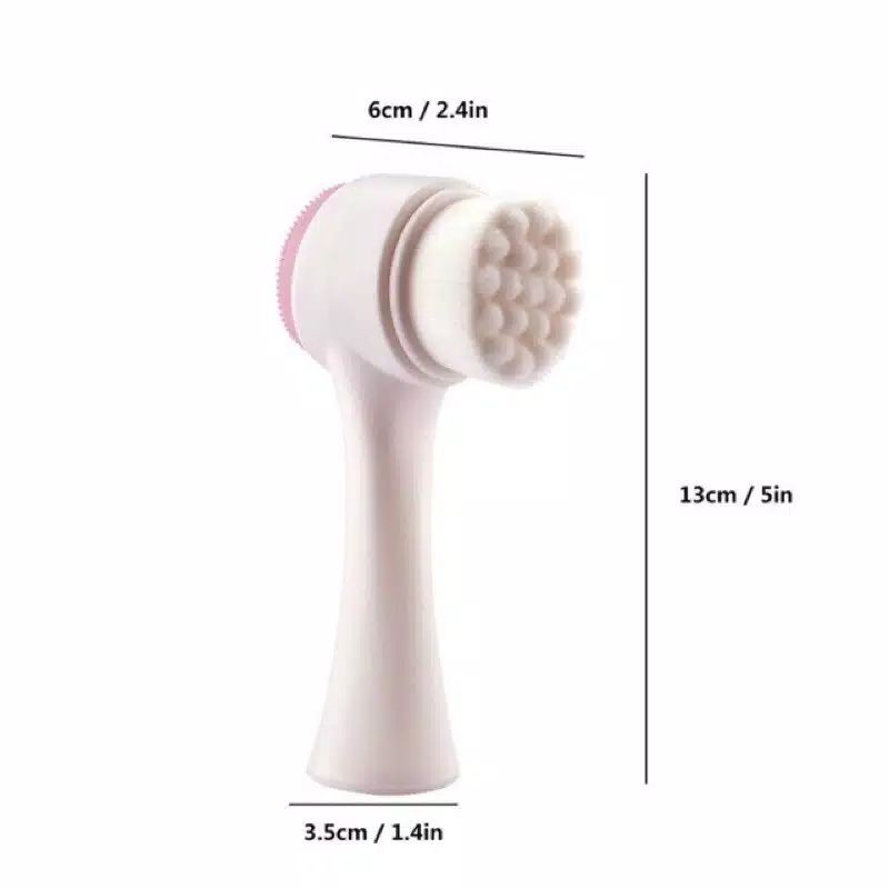 Facial Face Brush Silicon 2in1 / Sikat Silikon Pembersih Wajah 2 Sisi