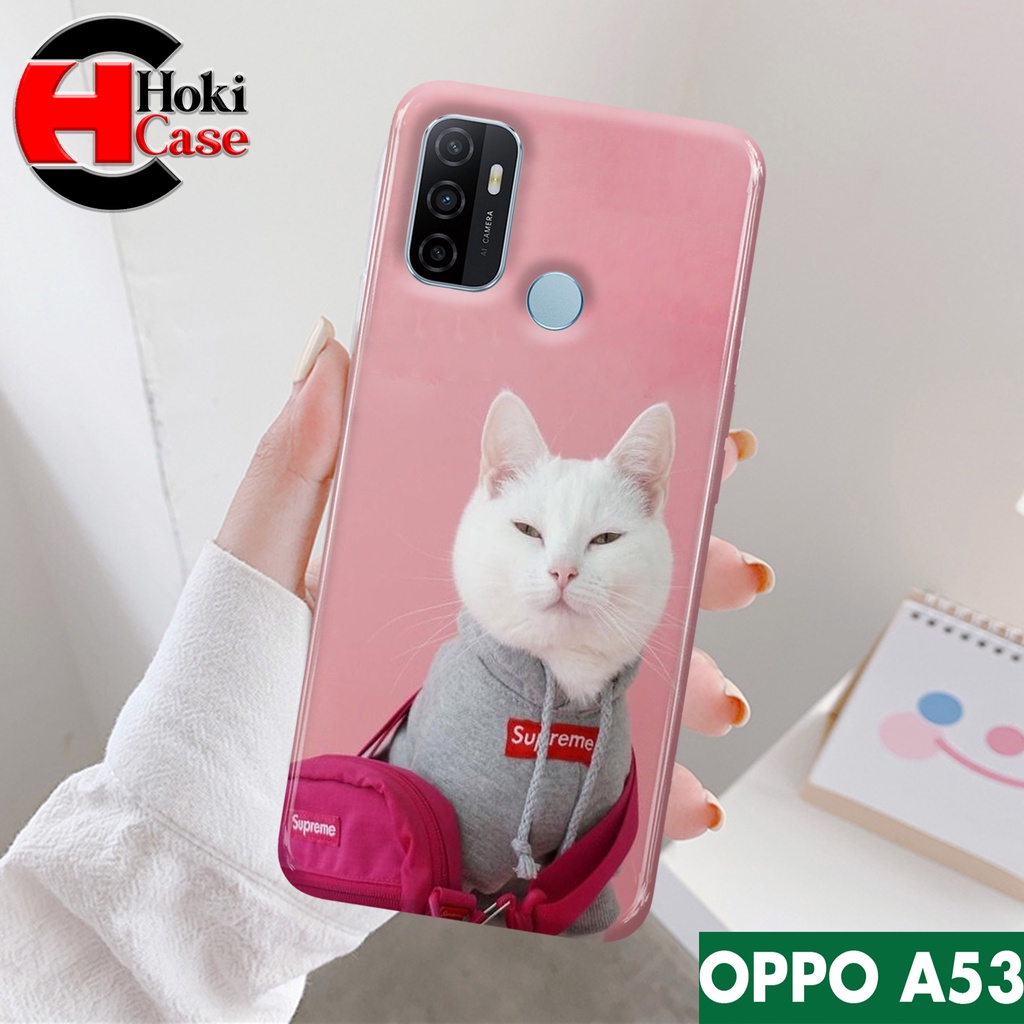Case Oppo A53 - Fashion Case Kucing - 18 - 3d - Case Hp Oppo - Casing Viral - Kesing Hp Couple - Cas