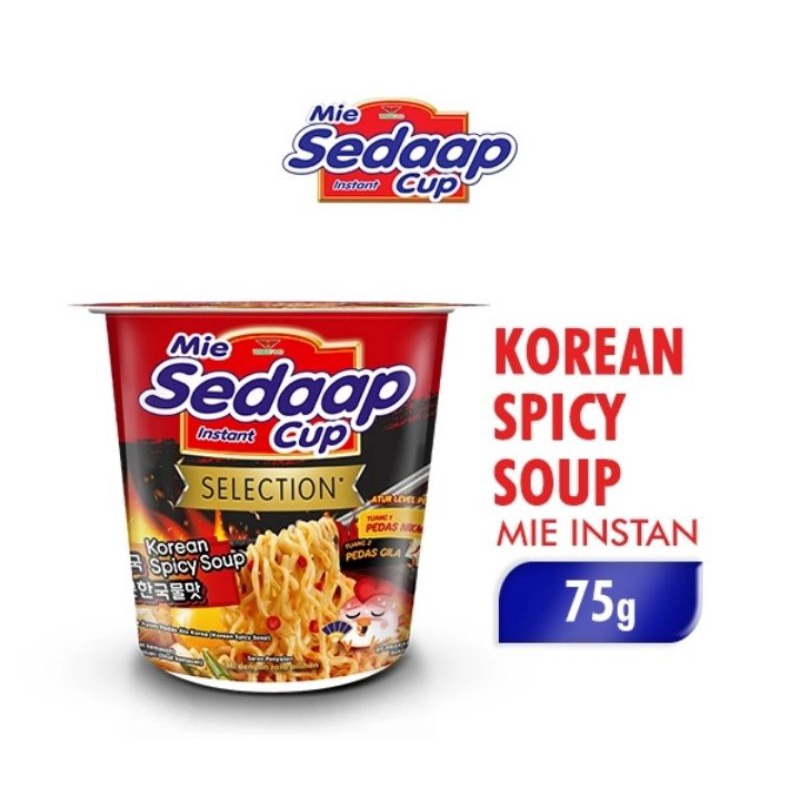 MIE SEDAAP Mie Instan Korean Spicy Soup Cup 75g exp. 04/04/23