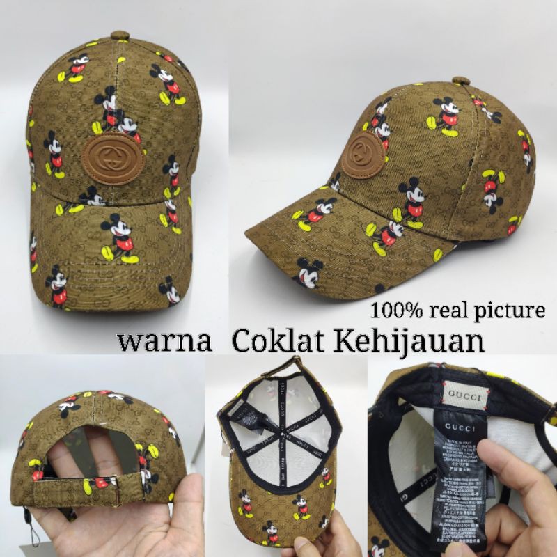 Topi Pria Wanita Cewek Baseball Cap Motif Print Import