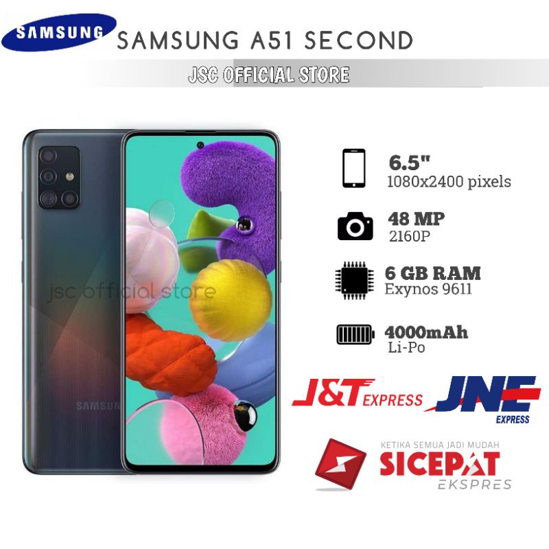 jsc official store Handphone Samsung A51 ori SEIN Second/Seken Fullset like new