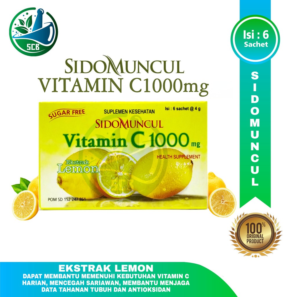 Vitamin C1000mg Sidomuncul Isi 6 Sachet Shopee Indonesia